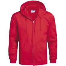 Hanes Cotton-Rich 9 OZ Fleece Hoodie Sweatshirt - Full-Zip (For Men and Women) in Red - 2nds
