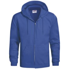 Hanes Cotton-Rich 9 OZ Fleece Hoodie Sweatshirt - Full-Zip (For Men and Women) in Royal - 2nds