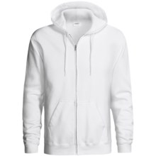 Hanes Cotton-Rich 9 OZ Fleece Hoodie Sweatshirt - Full-Zip (For Men and Women) in White - 2nds