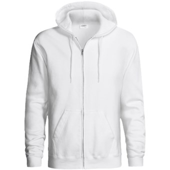 Hanes Cotton-Rich 9 OZ Fleece Hoodie Sweatshirt - Full-Zip (For Men and Women) in White