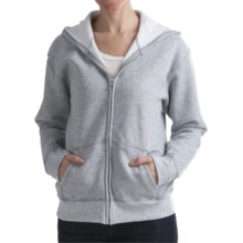 Hanes Cotton-Rich Hoodie Sweatshirt - Full Zip, 7.5 oz. (For Women) in Grey Heather - 2nds