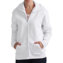 Hanes Cotton-Rich Hoodie Sweatshirt - Full Zip, 7.5 oz. (For Women) in White - 2nds