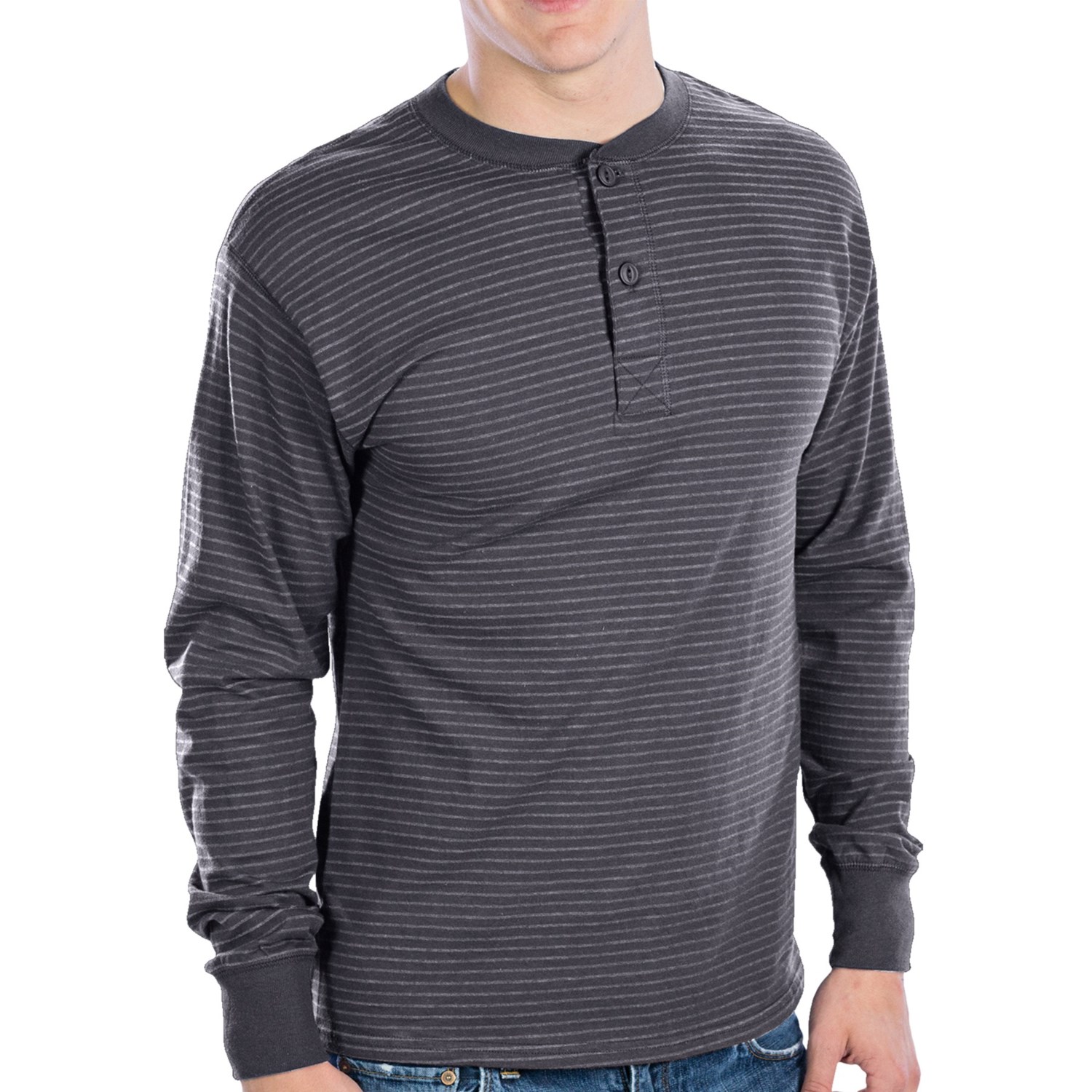 cotton long sleeve henley shirt