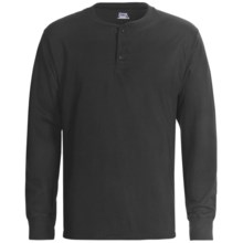 Hanes Henley T-Shirt - Cotton, Long Sleeve (For Men) in Black - 2nds