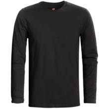 Hanes Nano-T® Cotton T-Shirt - Crew Neck, Long Sleeve (For Men and Women) in Black - 2nds