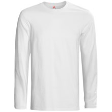 Hanes Nano-T® Cotton T-Shirt - Crew Neck, Long Sleeve (For Men and Women) in White - 2nds