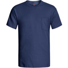 Hanes Open End Pocket T-Shirt - Cotton, Short Sleeve (For Men and Women) in Dark Blue - 2nds