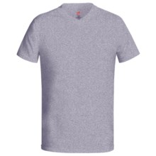 Hanes Originals Cotton Jersey T-Shirt - V-Neck, Short Sleeve (For Men and Women) in Grey Heather - 2nds