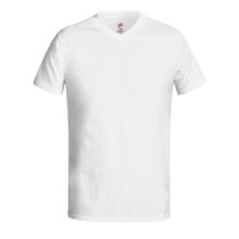 Hanes Originals Cotton Jersey T-Shirt - V-Neck, Short Sleeve (For Men and Women) in White - 2nds