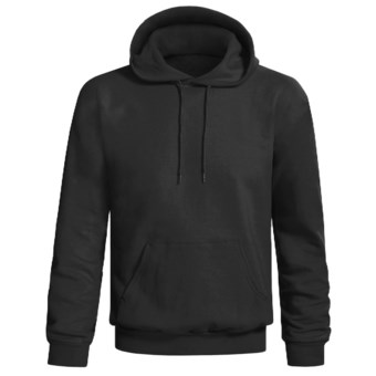 Hanes Printpro Cotton-Rich Fleece Pullover Hoodie Sweatshirt (For Men and Women) in Black