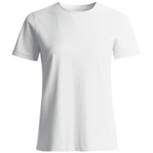 Hanes Silver For Her Cotton Shirt - Scoop Jewel Neck, Short Sleeve (For Women) in White - 2nds