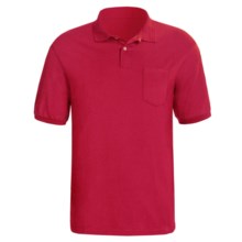 Hanes Stedman Blended Jersey Polo Shirt - Short Sleeve (For Men) in Deep Red - 2nds