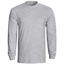 Hanes Tagless Pocket T-Shirt - Long Sleeve (For Men and Women) in Light Steel, Grey Heather - 2nds
