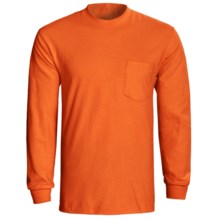 Hanes Tagless Pocket T-Shirt - Long Sleeve (For Men and Women) in Orange - 2nds