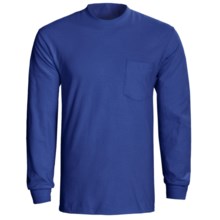 Hanes Tagless Pocket T-Shirt - Long Sleeve (For Men and Women) in Royal - 2nds