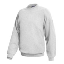 Hanes Ultimate Cotton Crew Fleece Sweatshirt - Long Sleeve (For Men and Women) in Ash - 2nds