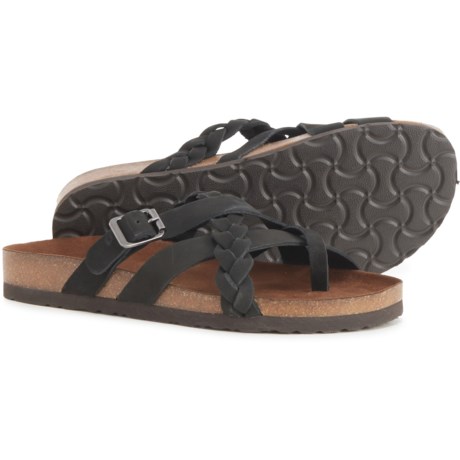 White Mountain Harrington Sandals - Nubuck (For Women) - Black (9 )
