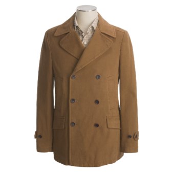 Hart, Schaffner & Marx Twill Pea Coat - Cotton (For Men) in Dark Tan