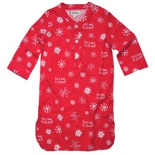 Hatley Brushed Flannel Nightshirt - Long Sleeve (For Women) in Snowflakes - Closeouts