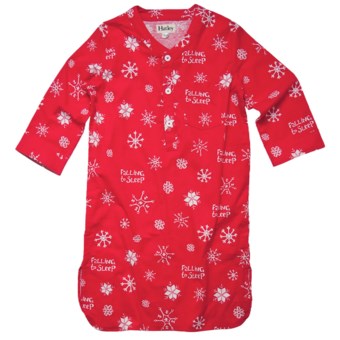 Hatley Brushed Flannel Nightshirt - Long Sleeve (For Women) in Snowflakes