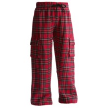 Hatley Cargo Pants - Cotton Flannel (For Kids) in Moose On Plaid - Closeouts