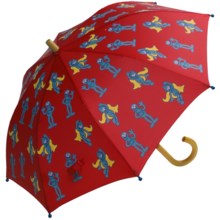 Hatley Child-Safe Umbrella - Wood Handle and Tip in Grover - Closeouts