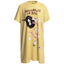 Hatley Cotton Knit Nightshirt - Short Sleeve (For Women) in Breakfast In Bed - Closeouts