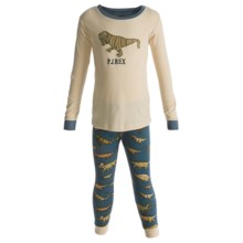 Hatley Cotton Pajamas - Long Sleeve (For Kids) in Blue Dinos - Closeouts
