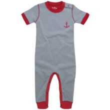 Hatley Day Romper - Short Sleeve (For Infants) in Blue Whales Stripe - Closeouts