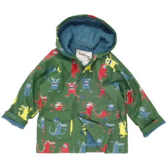 Hatley Hooded Terry-Lined Rain Coat (For Kids) in Monsters