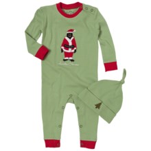 Hatley Printed Coverall with Hat (For Infants) in Christmas Animals - Closeouts