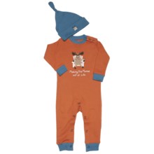 Hatley Printed Coverall with Hat (For Infants) in Making The Moose Out Of Life - Closeouts