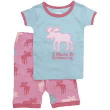 Hatley Short Pajama Set - Short Sleeve (For Kids) in Pink Moose - Closeouts