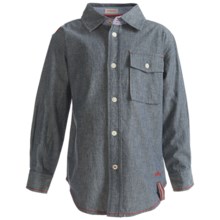 Hatley Single-Pocket Shirt - Cotton Chambray, Long Sleeve (For Kids) in Chambray - Closeouts