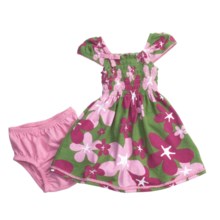 Hatley Smocked Dress - Cotton Jersey, Short Sleeve (For Infant Girls) in Surfer Girl - Closeouts
