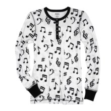 Hatley Thermal Henley Shirt - Long Sleeve (For Women) in Music Notes - Closeouts