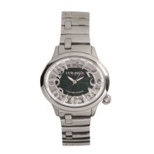 Haurex Preziosa Watch - Floating Crystal (For Women) in Black/Stainless Steel - Closeouts