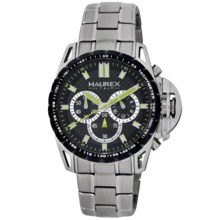 Haurex Talento-R Chronograph Watch - Stainless Steel in Black/Green/Stainless Steel - Closeouts