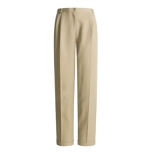 Hawksley & Wight Cuffed Gabardine Pants - Worsted Wool, Pleated (For Women) in Tan - Closeouts