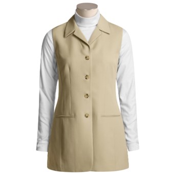 Hawksley & Wight Sleeveless Jacket - Worsted Wool (For Women) in Tan
