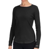 Heathered Cotton Jersey Shirt - Crew Neck, Long Sleeve (For Women)