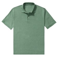 Heathered Cotton Polo Shirt - Pima Cotton, Short Sleeve (For Men) in Medium Green - 2nds