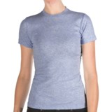 Heathered Crew Neck T-Shirt - Cotton, Short Sleeve (For Women)