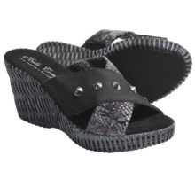 Helle Comfort Jam Wedge Sandals (For Women) in Crocket Black - Closeouts