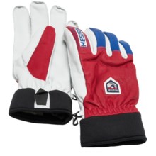 Hestra Army Leather Ski Gloves - Insulated (For Men) in Red/Royal - Closeouts
