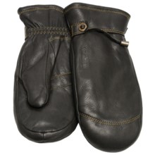 Hestra Deerskin Mittens - Lamb Fur Lining (For Men) in Black - Closeouts
