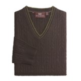 Hickey Freeman Cashmere Cable Sweater - V-Neck (For Men)