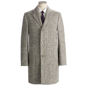 Hickey Freeman Chevron Top Coat - Wool (For Men) in Dark Taupe