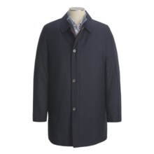 Hickey Freeman Classic Car Coat - Storm System Fabric by Loro Piana, Zip-Out Liner (For Men) in Navy - Closeouts