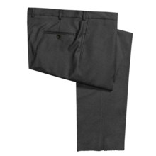 Hickey Freeman Flannel Dress Pants - Worsted Wool, Flat Front (For Men) in Charcoal - Closeouts